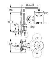 COLUMNA DUCHA TERMOSTATICA NEW TEMPESTA SYSTEM 210 GROHE